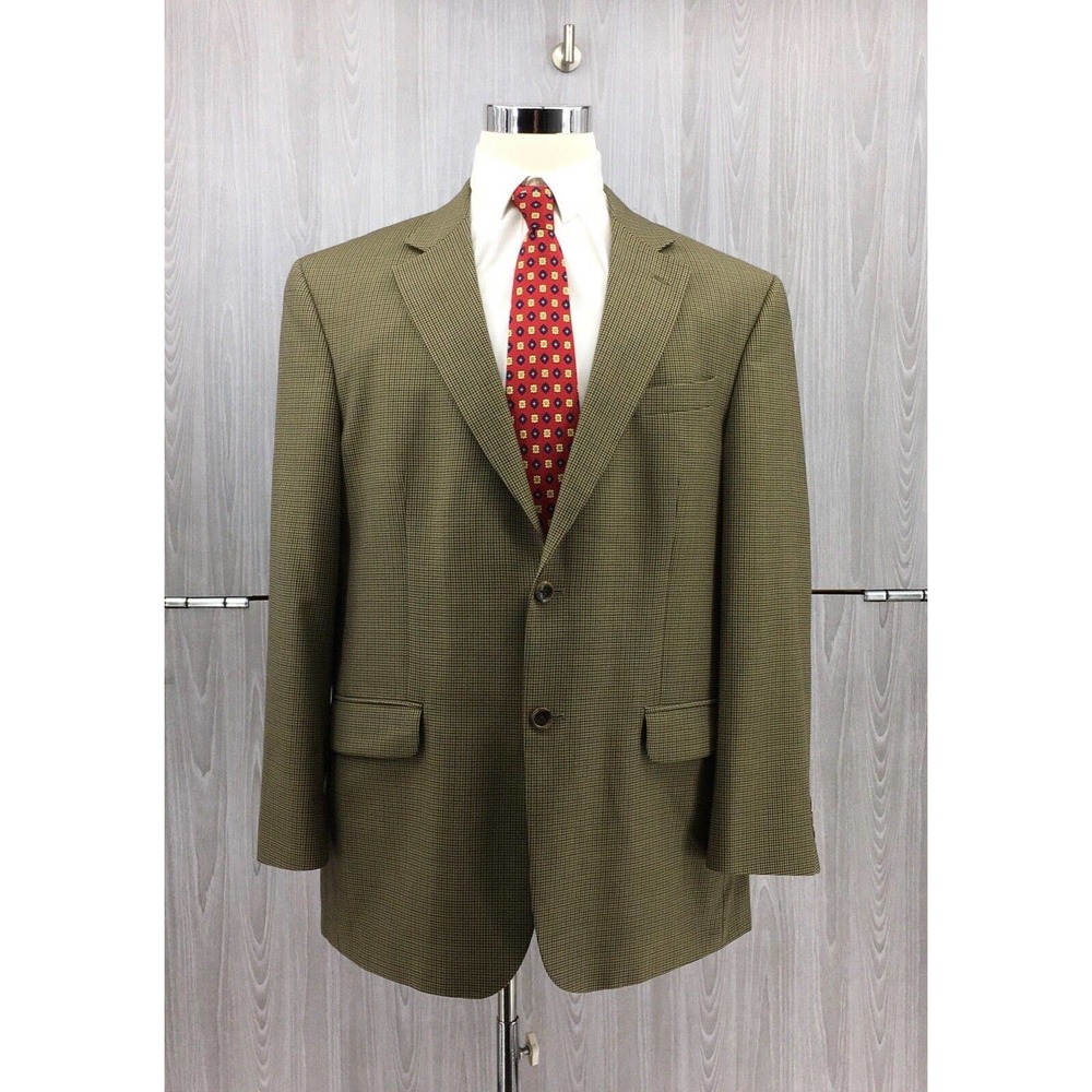 Stafford Men's Wool Blend Two-Button Blazer Sport‎ Coat Sz 44R